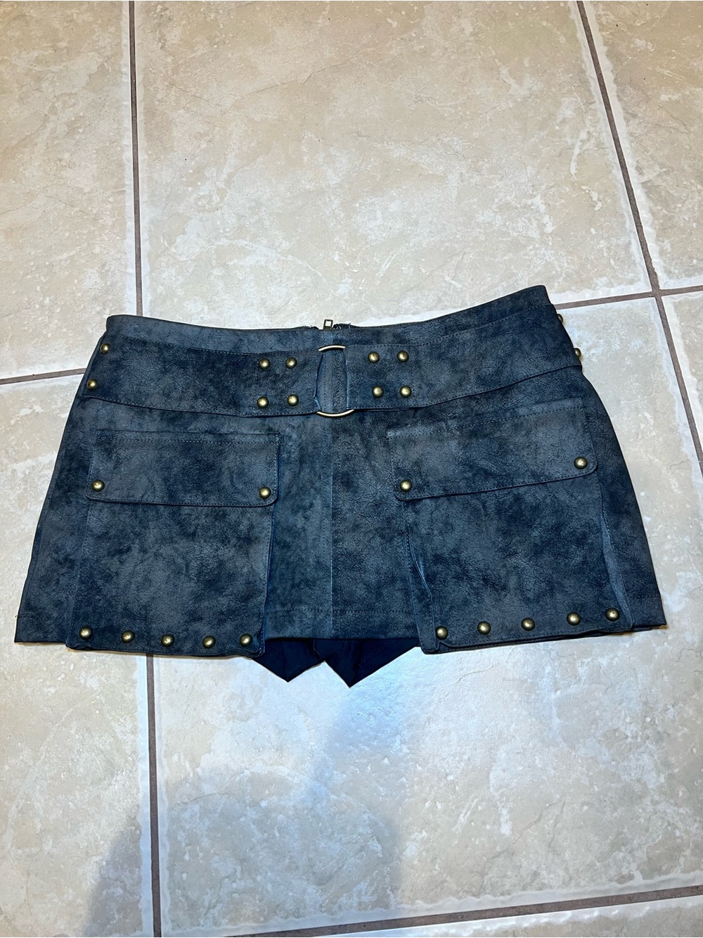 Edikted Woman’s Marge Studded Faux Leather Mini Skort Dark Brown